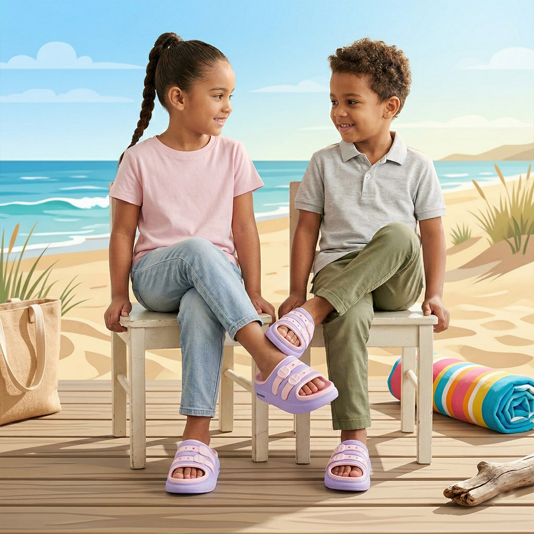 Bersache Extra Soft Classic Casual CHAPPAL with  Regular wear with Ultra Soft & Flexibility Technology Sandal for Kids's - Purple -6322.