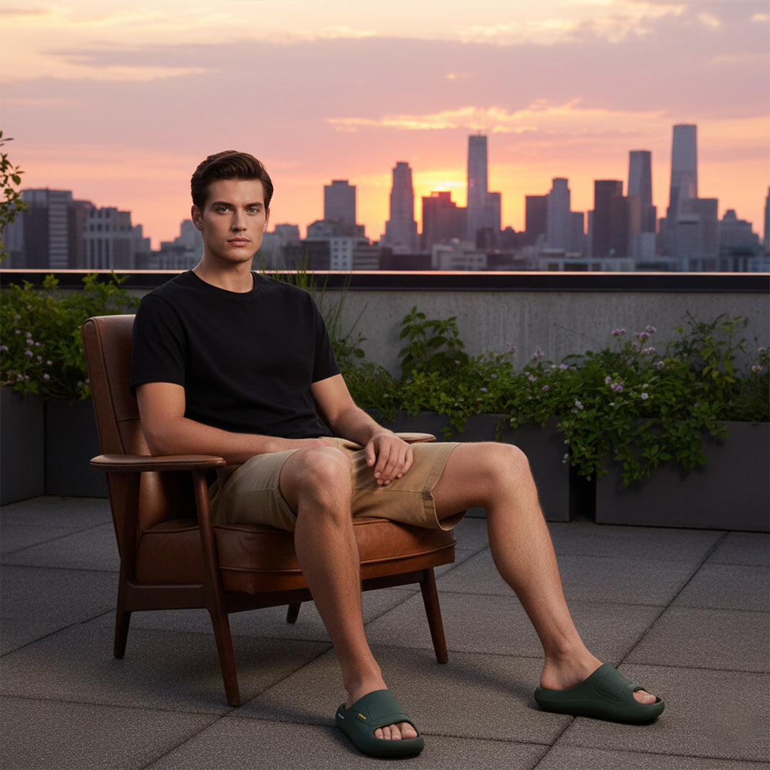 Bersache Extra Soft Classic Casual  with  Regular wear with Ultra Soft & Flexibility Technology Sandals for Men's-(6281-Green)