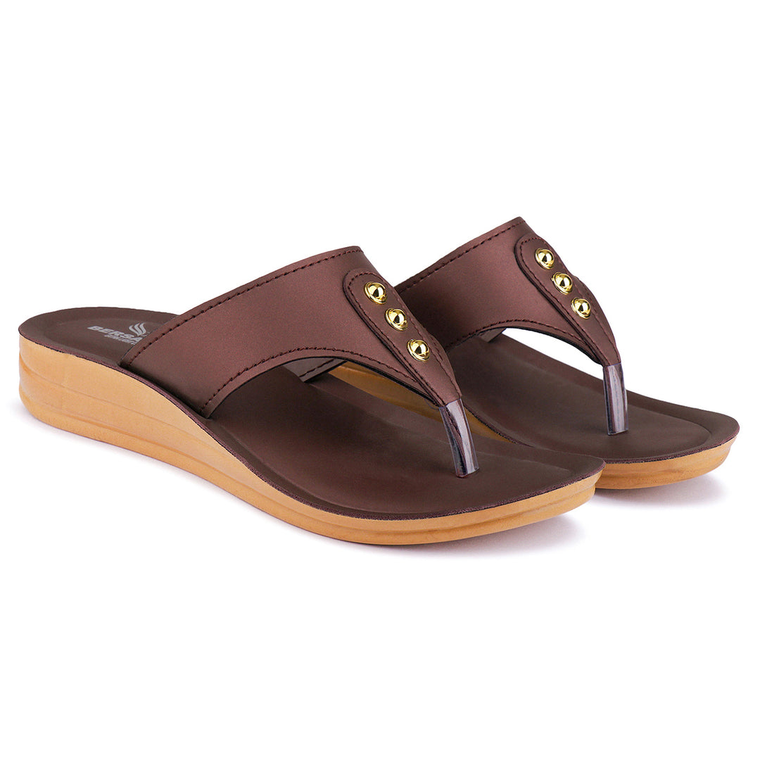 Bersache Extra Soft Classic Casual with  Regular wear with Ultra Soft & Flexibility Technology Flip Flop For Women's/Girl's-(6164-Brown)