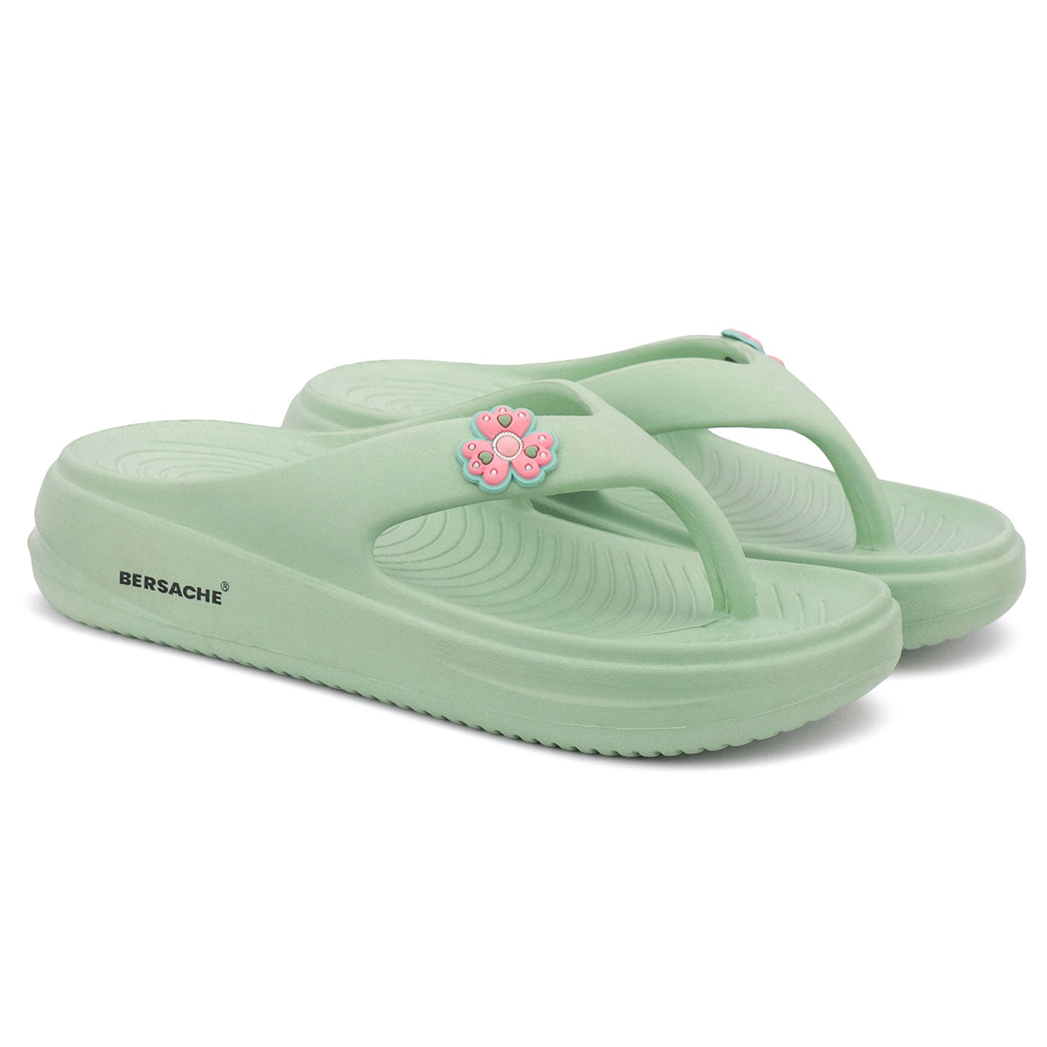 Bersache Extra Soft Classic Casual with  Regular wear with Ultra Soft & Flexibility Technology Slipper For Women's & Girl's-(6297-Green)