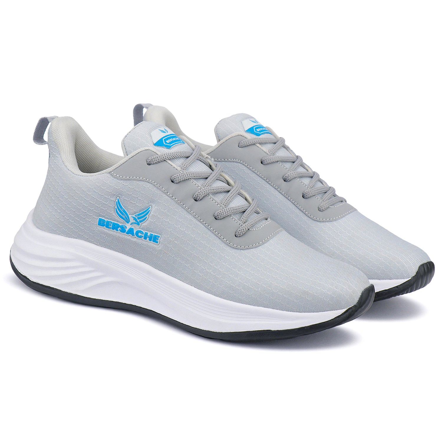 Bersache Lightweight Casual Sneaker Shoes For Men Light Grey-8068