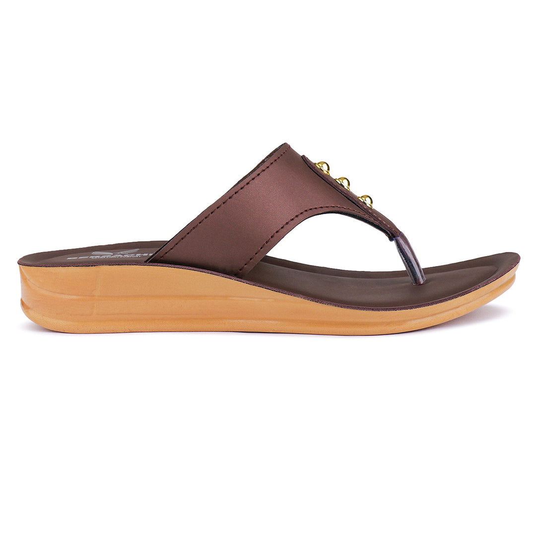 Bersache Extra Soft Classic Casual with  Regular wear with Ultra Soft & Flexibility Technology Flip Flop For Women's/Girl's-(6164-Brown)