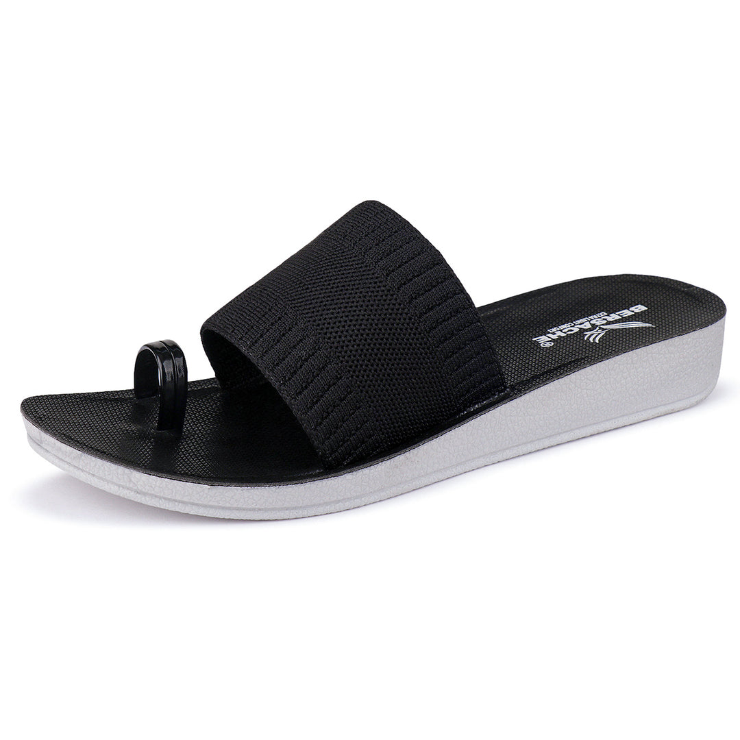 Bersache Extra Soft Classic Casual with  Regular wear with Ultra Soft & Flexibility Technology Flip Flop For women's/Girl's-(6151-Black)