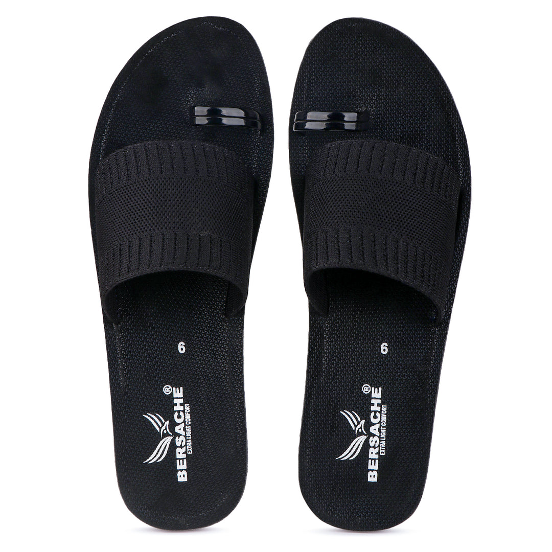 Bersache Extra Soft Classic Casual with  Regular wear with Ultra Soft & Flexibility Technology Flip Flop For women's/Girl's-(6151-Black)