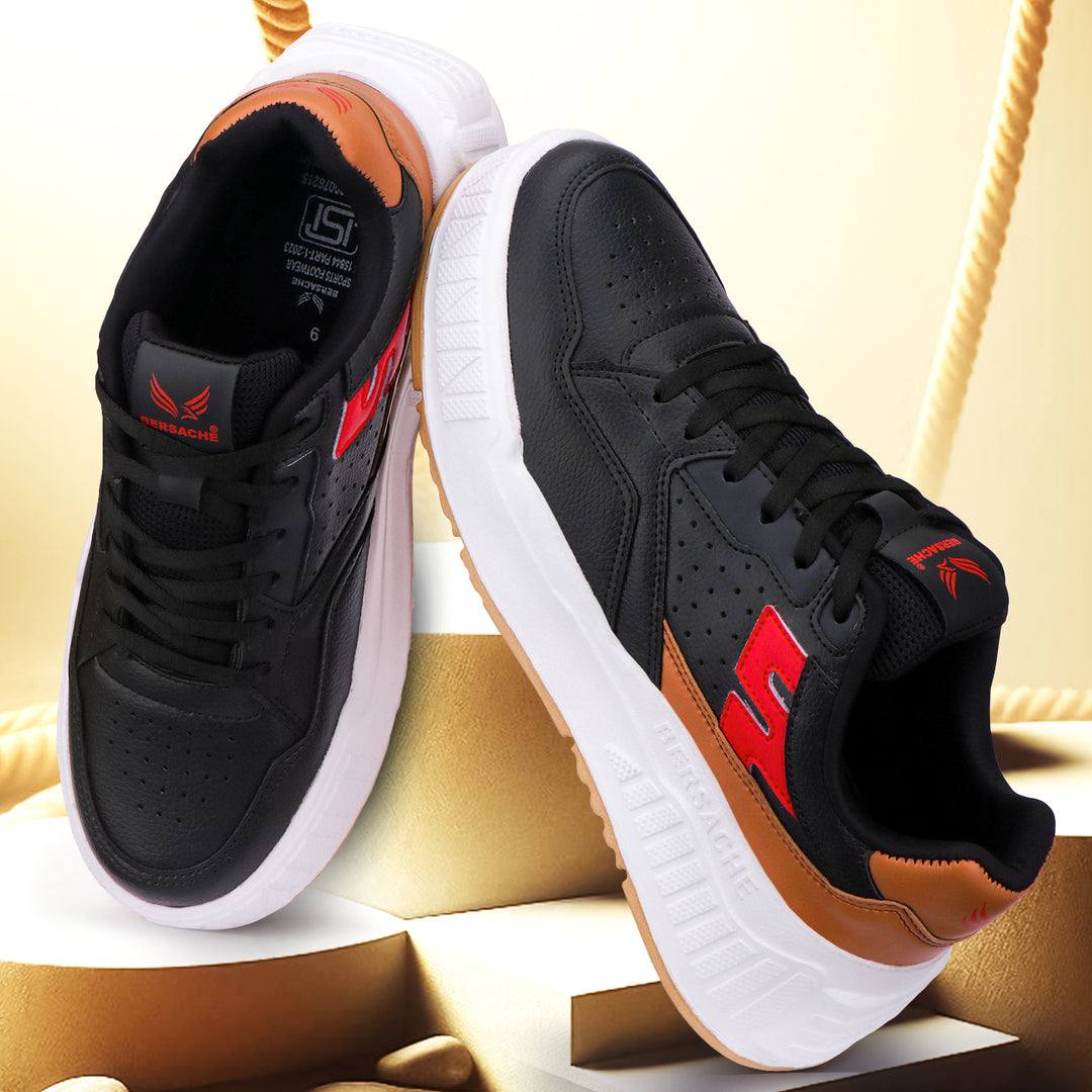 Bersache Sneaker, Loafers ,Casual With Extra Comfort Sneakers For Men's/Boy's (8048-Black & Brown)