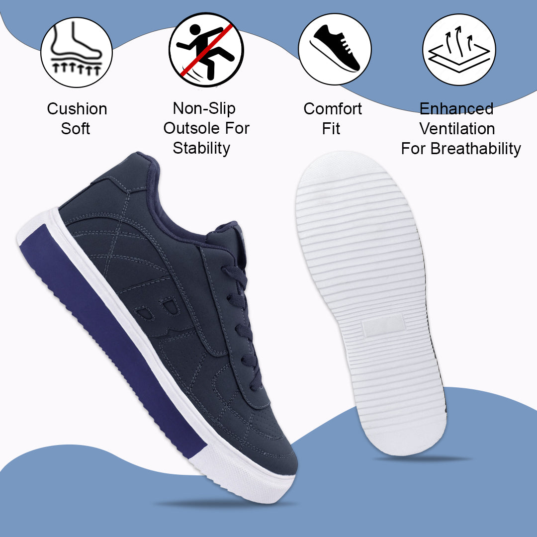 Bersache Casual Sneaker shoe for Men| Soft Cushioned Insole , Slip-Resistance Casuals For Men (Dark-Blue-8121)