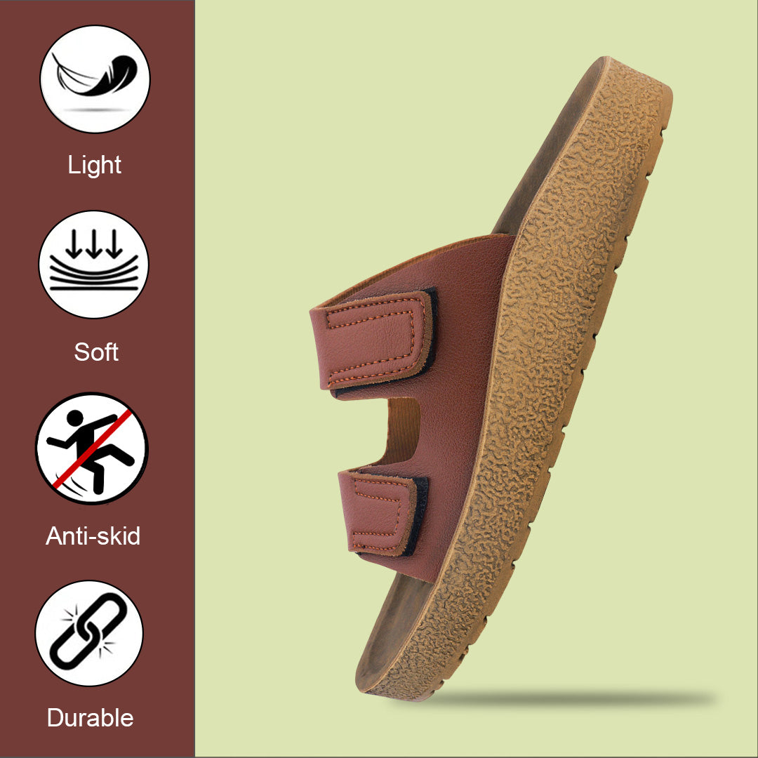 Bersache Extra Soft Classic Casual with Back Strap Regular wear with Ultra Soft & Flexibility Technology Flip-Flop for Men's/ Boy's-(Brown-6221)