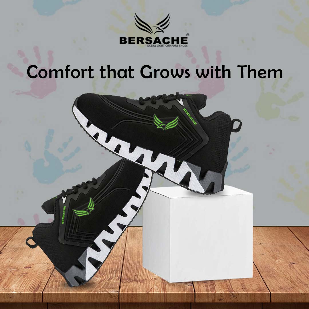 Bersache Premium Sports,walking,Gym,cricket,Trending Running Shoes For Kid's - Green -8100.