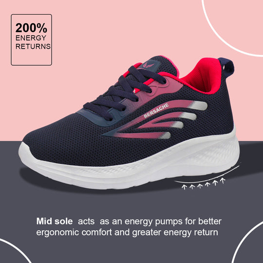 Bersache Premium Sports ,Gym, Trending Stylish Running Colour Changing shoes for Women (8095-Red)