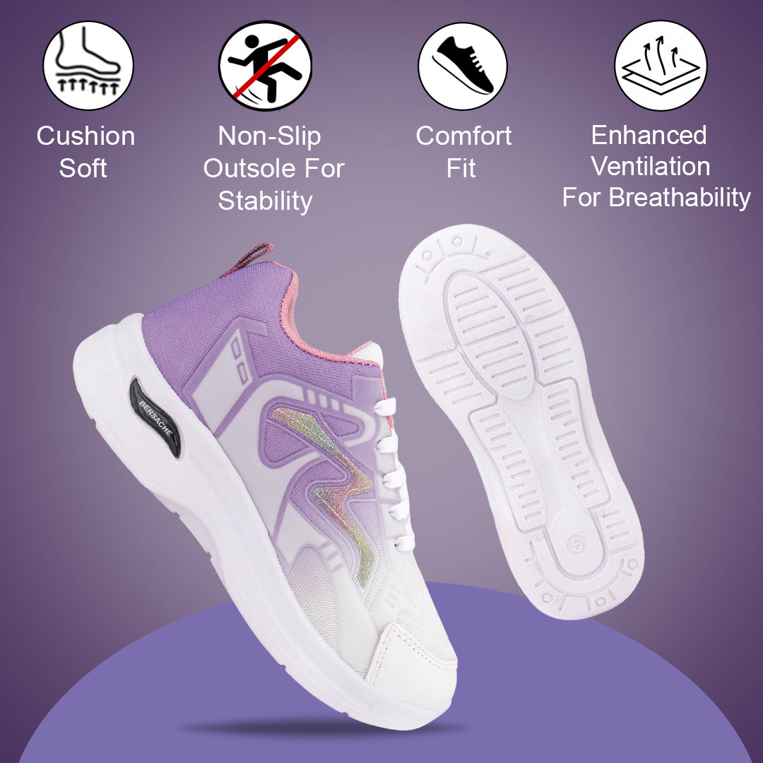 Bersache Premium Sports ,Gym, Trending Stylish Running Colour Changing shoes for Women (8063-Purple)