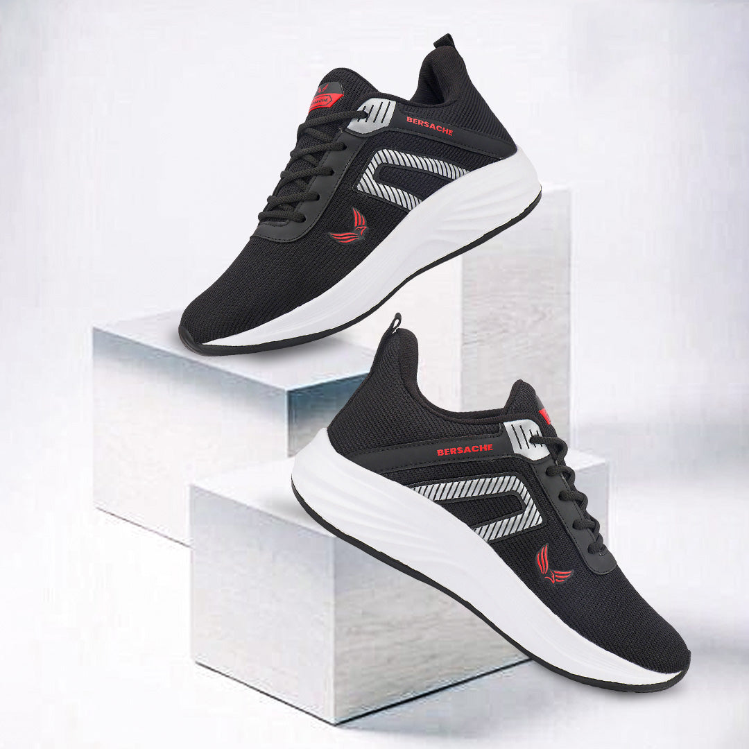 Bersache Premium Sports,Gym, Trending Stylish Running Shoes For Men (8079-Black)