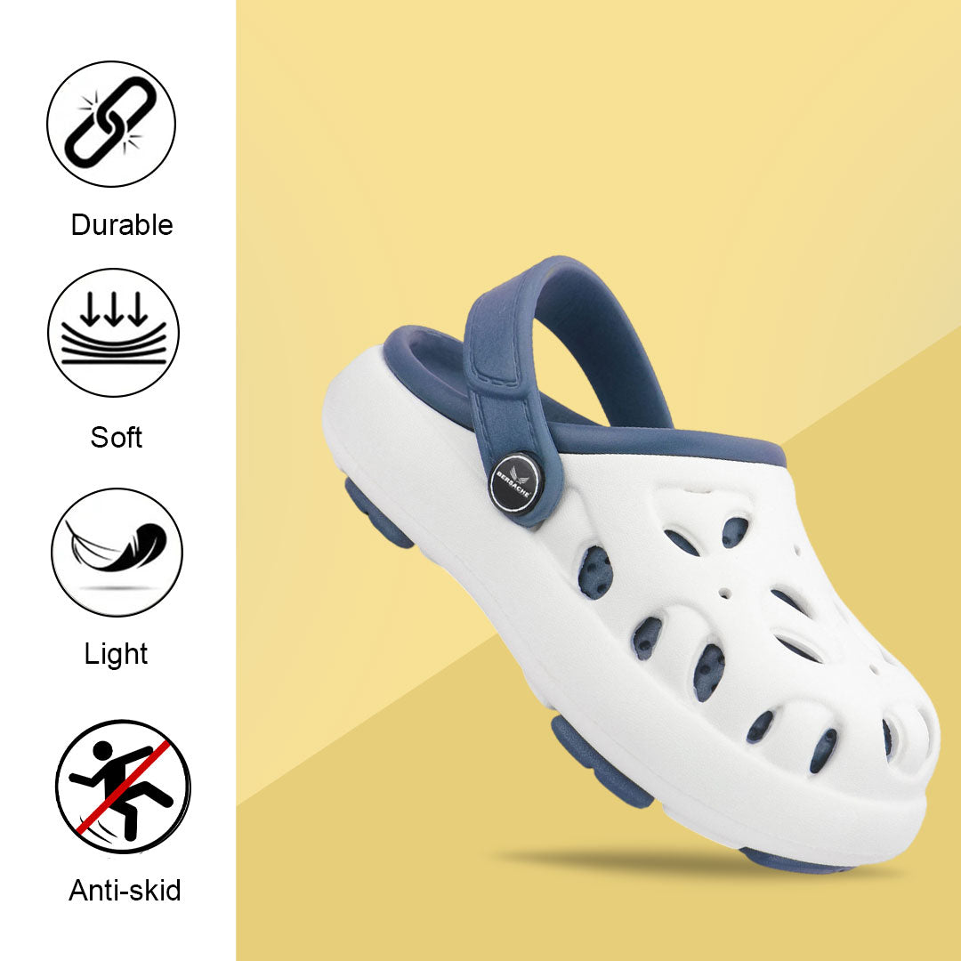 Bersache Extra Soft Classic Casual CHAPPAL with  Regular wear with Ultra Soft & Flexibility Technology Flip-Flop for Kids's-White-6317.