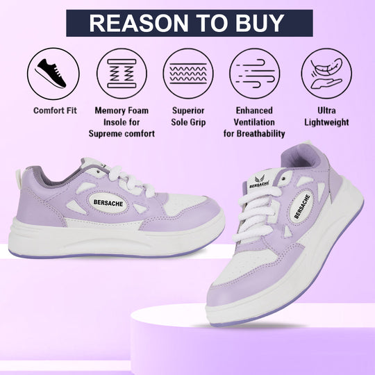 Bersache Casual Sneaker shoe for Women| Soft Cushioned Insole , Slip-Resistance Casuals For Women's-(8112-Purple)