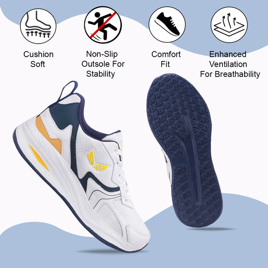 Bersache Casual Sneaker shoe for Men| Soft Cushioned Insole , Slip-Resistance Casuals For Men (8116-White)