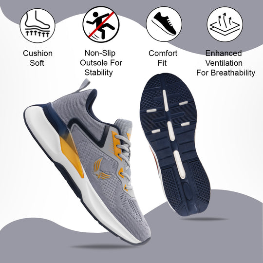 Bersache Sneaker, Loafers ,Casual With Extra Comfort Sneakers For Mens (9203-Grey)