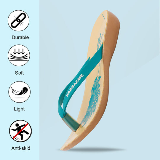 Bersache Extra Soft Classic Casual with  Regular wear with Ultra Soft & Flexibility Technology Flip-Flop for Women's & Girl's (6248-Green)