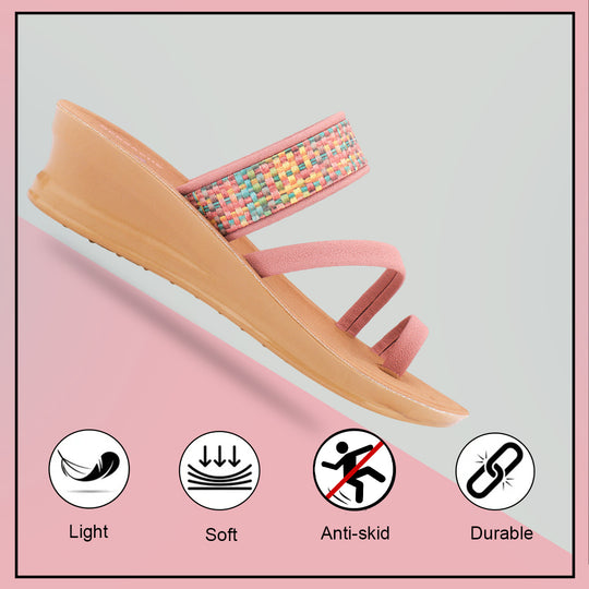 Bersache Extra Soft Classic Casual with  Regular wear with Ultra Soft & Flexibility Technology Sandal's For Women's & Girl's-(6241-Pink)