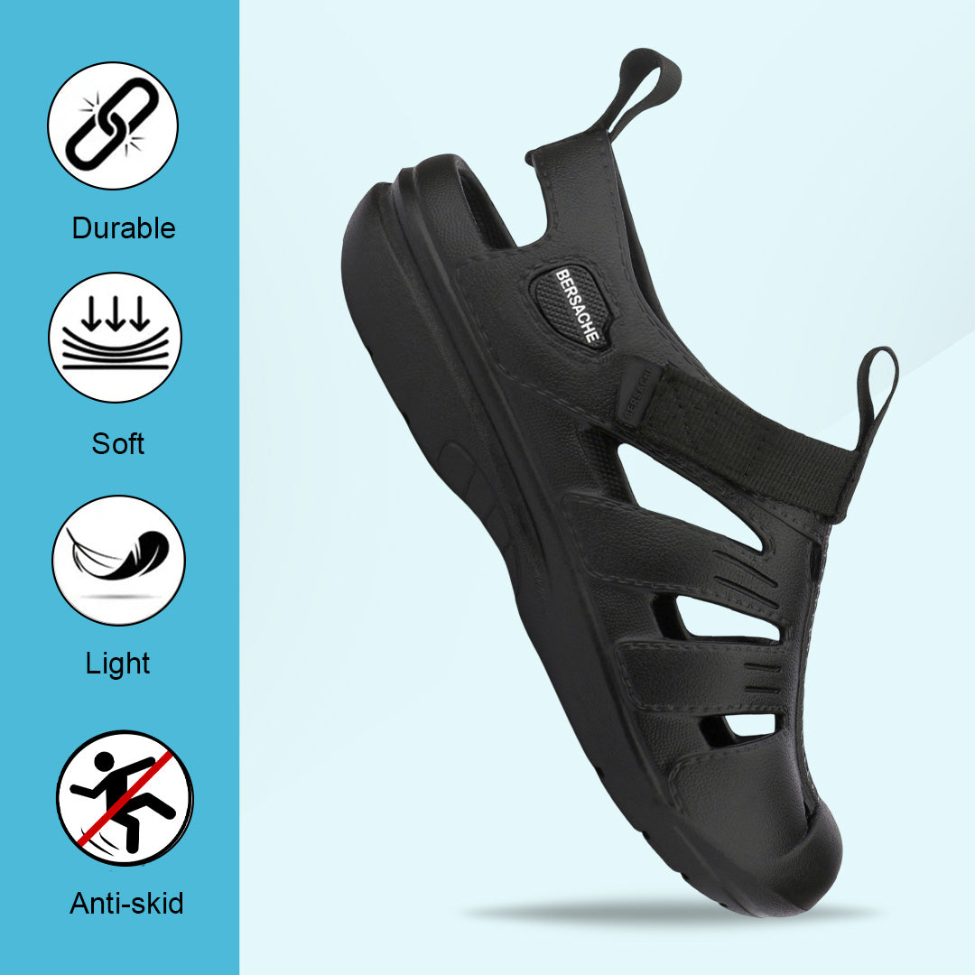 Bersache Extra Soft Classic Casual with  Regular wear with Ultra Soft & Flexibility Technology Slipper For Men's & Boy's-Black-6262