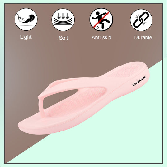 Bersache Extra Soft Classic Casual with  Regular wear with Ultra Soft & Flexibility Technology Sandal's For Women's & Girl's-(6253-Pink)