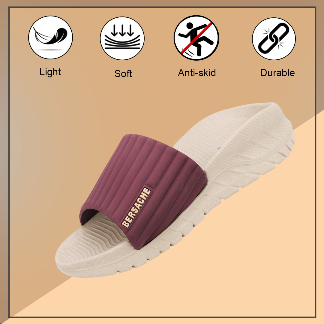 Bersache Extra Soft Classic Casual with  Regular wear with Ultra Soft & Flexibility Technology Slipper For Men's (beige)-6330.