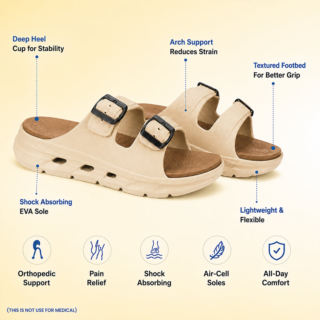 Bersache Extra Soft Classic Casual  with  Regular wear with Ultra Soft & Flexibility Technology Flip-Flop for Men's-(6341-Beige & Brown)