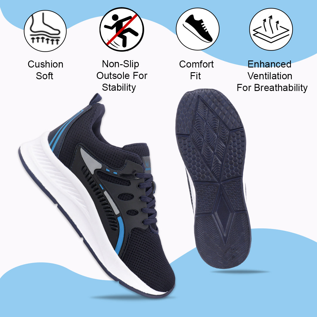 Bersache Casual Sneaker shoe for Men| Soft Cushioned Insole , Slip-Resistance Casuals For Men (Dark-Blue-8129)