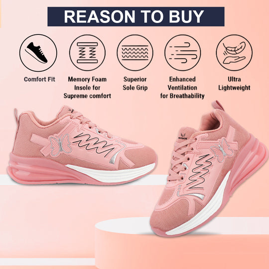 Bersache Casual Sneaker shoe for Women| Soft Cushioned Insole , Slip-Resistance Casuals For Women's-(8140-Pink)