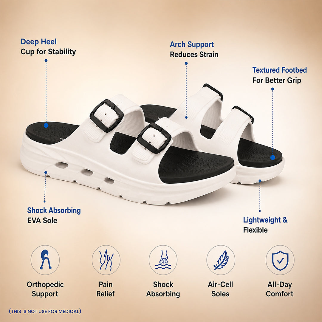 Bersache Extra Soft Classic Casual CHAPPAL with  Regular wear with Ultra Soft & Flexibility Technology  Slippers for Men's-(6339-White).