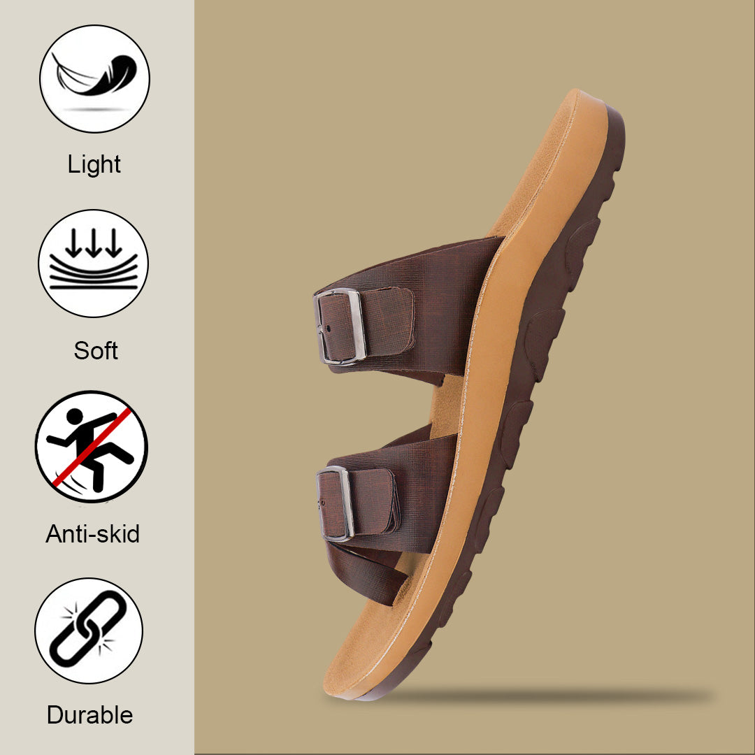 Bersache Extra Soft Classic Casual with  Regular wear with Ultra Soft & Flexibility Technology Slipper For Men's & Boy's-Brown-6217