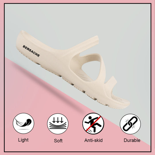 Bersache Extra Soft Classic Casual with  Regular wear with Ultra Soft & Flexibility Technology Slipper For Women's & Girl's-(6251-Beige)