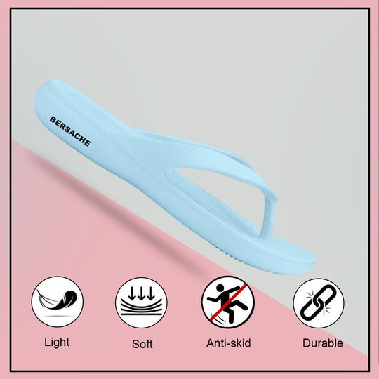 Bersache Extra Soft Classic Casual with  Regular wear with Ultra Soft & Flexibility Technology Slipper For Women's & Girl's-(6252-Sky-Blue)