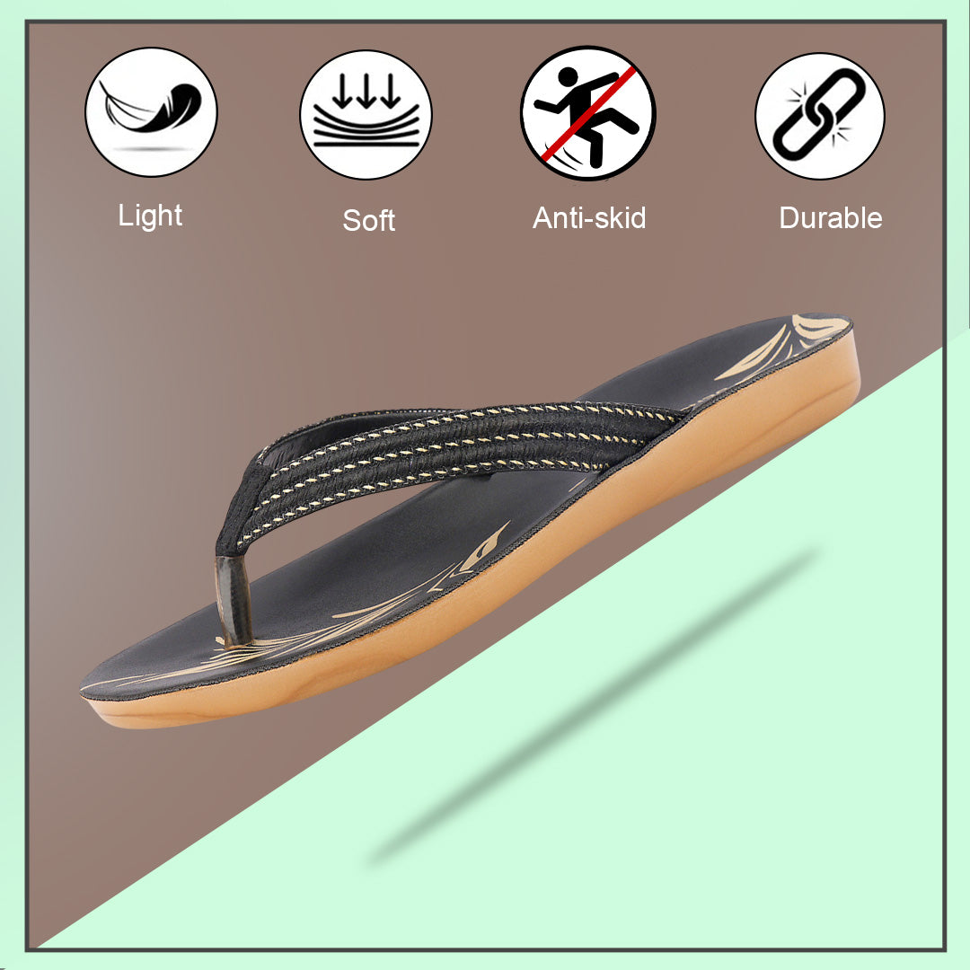 Bersache Extra Soft Classic Casual with  Regular wear with Ultra Soft & Flexibility Technology Sandal's For Women's & Girl's-Black-6232