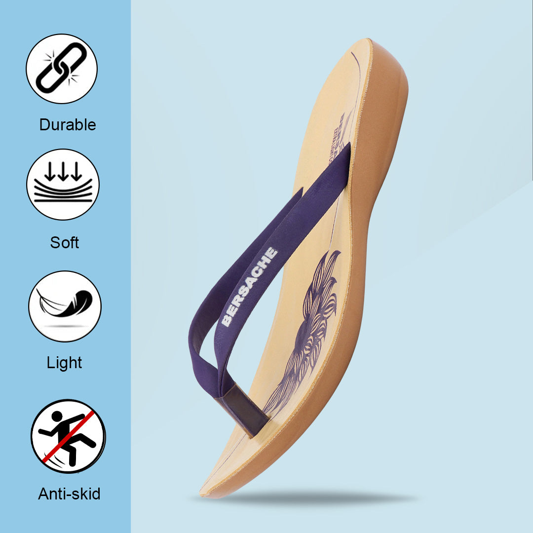 Bersache Extra Soft Classic Casual with  Regular wear with Ultra Soft & Flexibility Technology Flip-Flop for Women's & Girl's (6247-Purple)