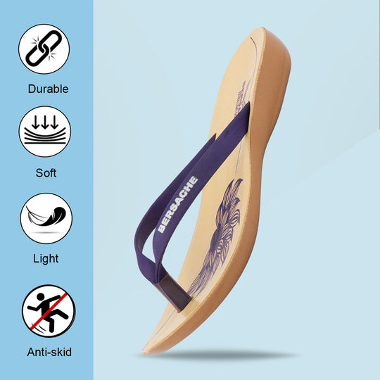 Bersache Extra Soft Classic Casual with  Regular wear with Ultra Soft & Flexibility Technology Flip-Flop for Women's & Girl's (6247-Purple)