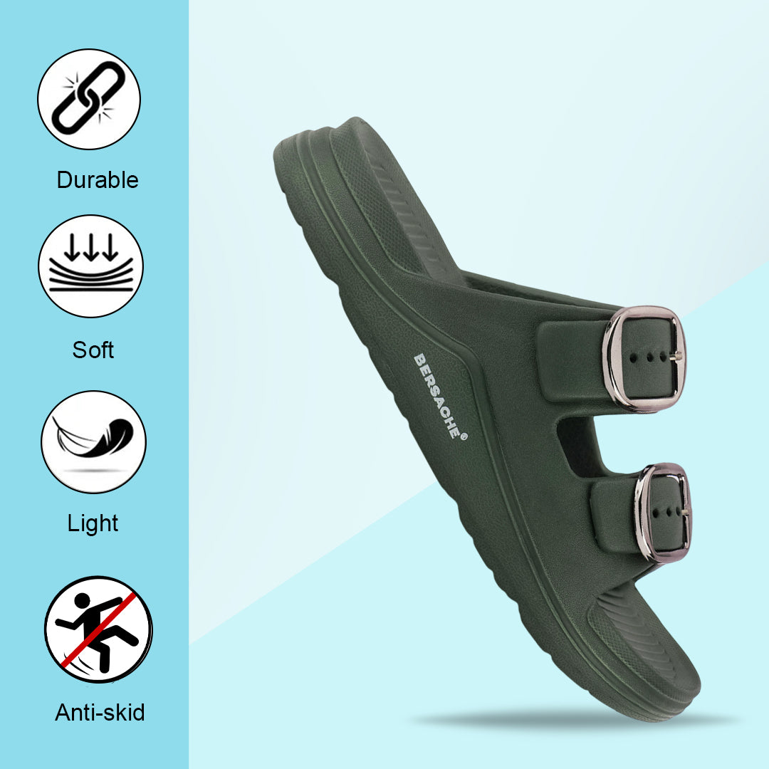 Bersache Extra Soft Classic Casual CHAPPAL with  Regular wear with Ultra Soft & Flexibility Technology  Slippers for Men's-(6284-Green)