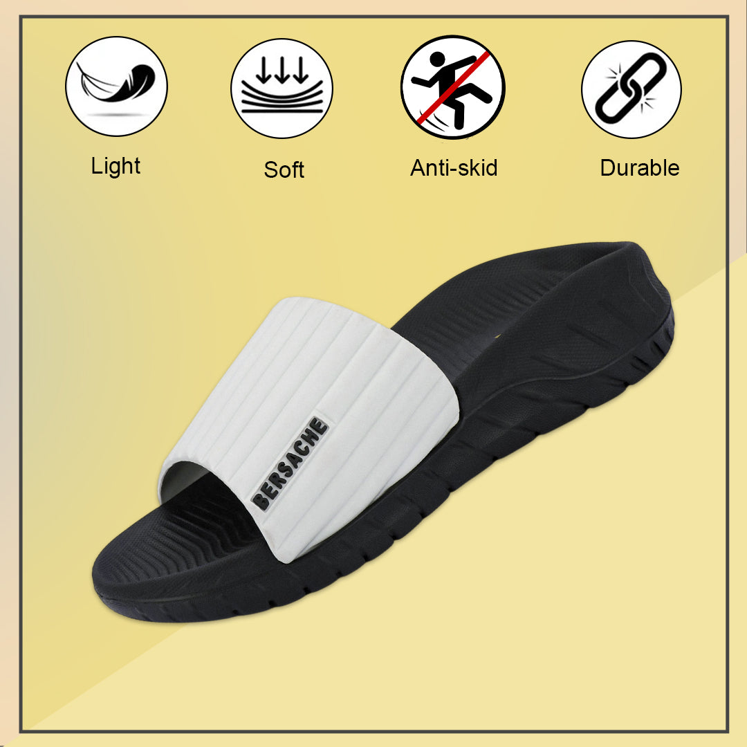 Bersache Extra Soft Classic Casual with  Regular wear with Ultra Soft & Flexibility Technology Flip Flop For Men's-(Black-6332).