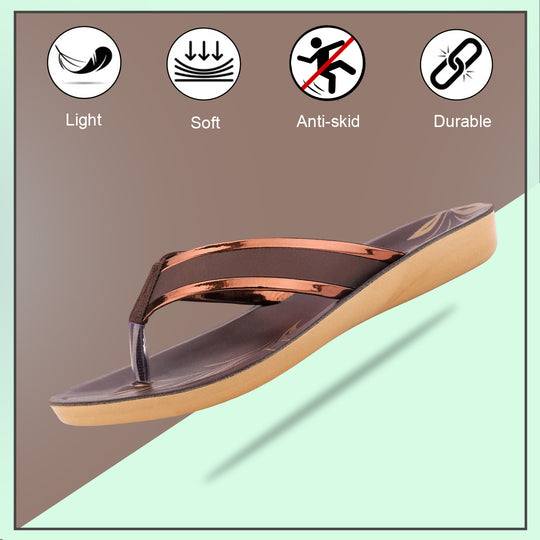 Bersache Extra Soft Classic Casual with  Regular wear with Ultra Soft & Flexibility Technology Sandal's For Women's & Girl's-(Dark-Brown)-6235