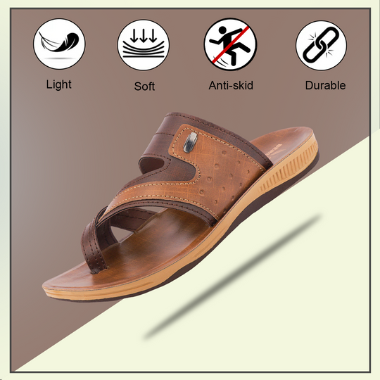 Bersache Extra Soft Classic Casual with  Regular wear with Ultra Soft & Flexibility Technology Sandal For Men's & Boy's-Tan-6215