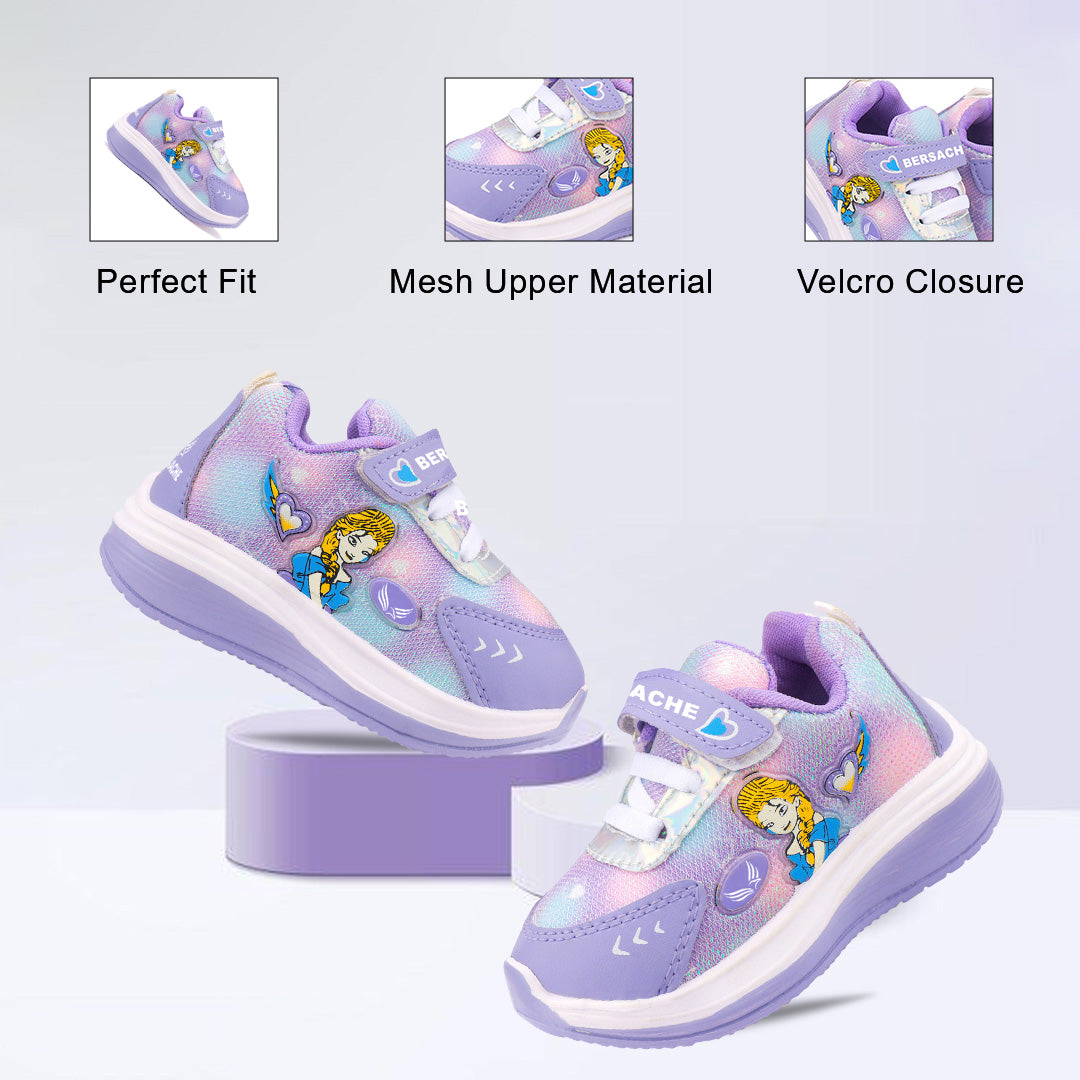 Bersache Premium Sports,walking,Gym,cricket,Trending Running Shoes For Kid's - Purple -8075.