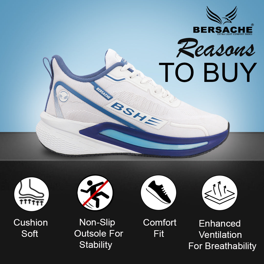 Bersache Premium Sports ,walking,Gym,cricket, Trending  Running Shoes For Men's (White-9211)
