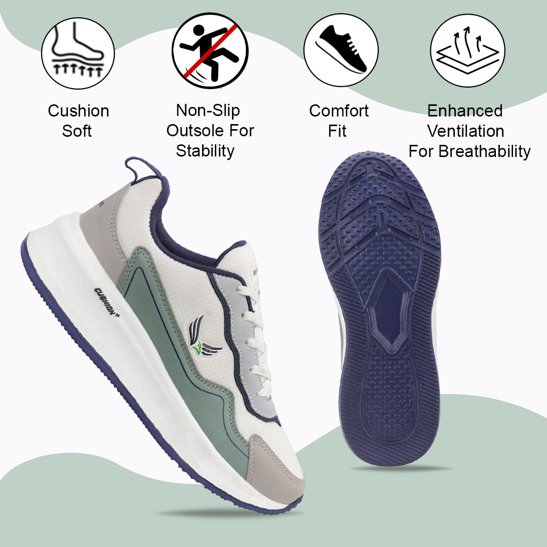 Bersache Casual Sneaker shoe for Men| Soft Cushioned Insole , Slip-Resistance Casuals For Men (Green-8146)