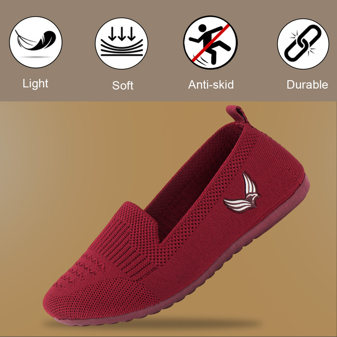 BERSACHE Women's Belly – Lightweight, Breathable & Comfortable Daily Wear Shoes(Pink-6276).