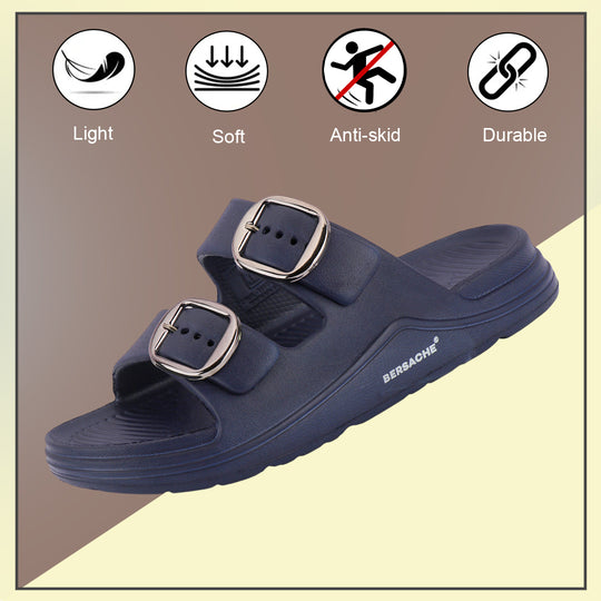 Bersache Extra Soft Classic Casual  with  Regular wear with Ultra Soft & Flexibility Technology Sandals for Men's-(6285-Navy-Blue)