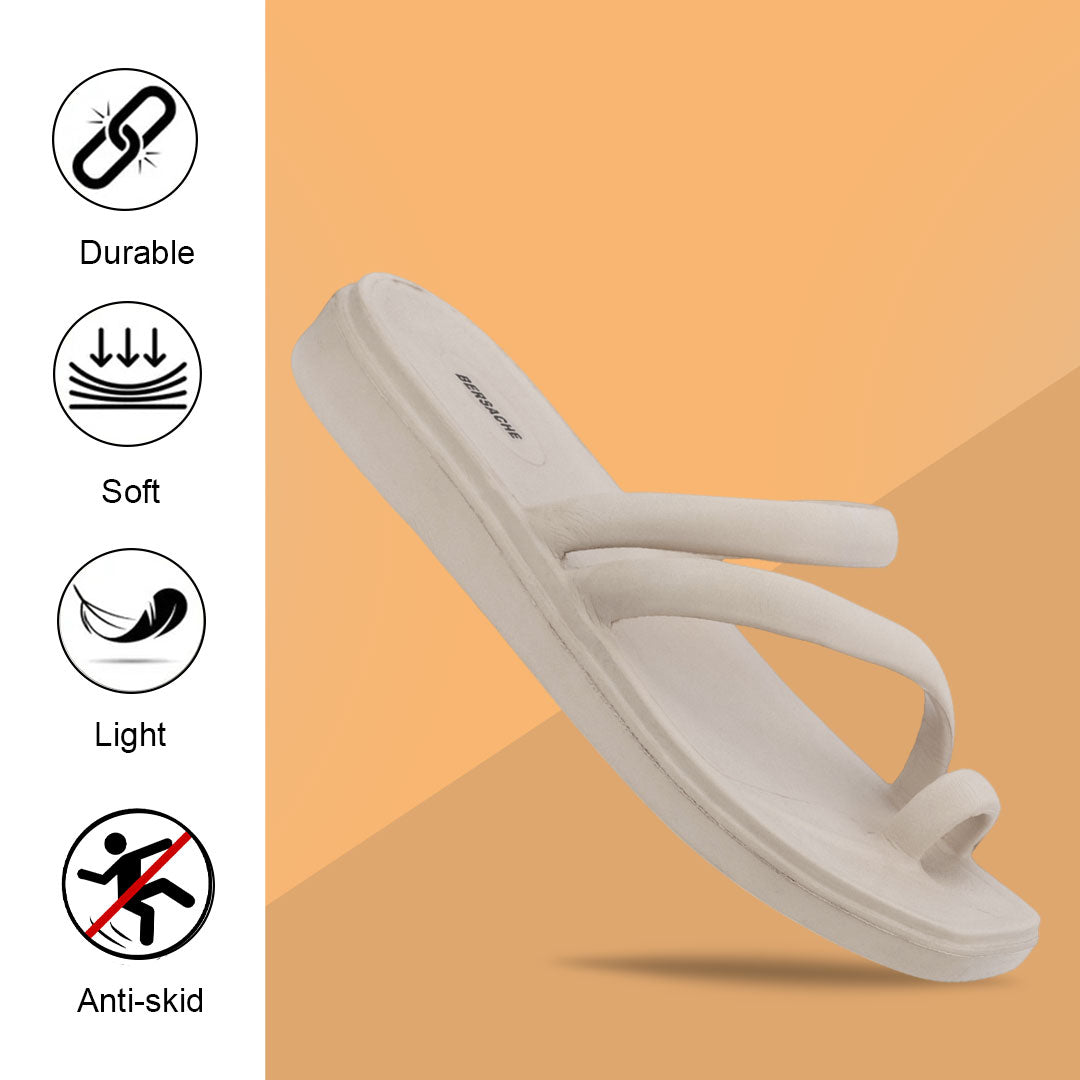 Bersache Extra Soft Classic Casual  with  Regular wear with Ultra Soft & Flexibility Technology Sandal for Women's-(6304-Beige).