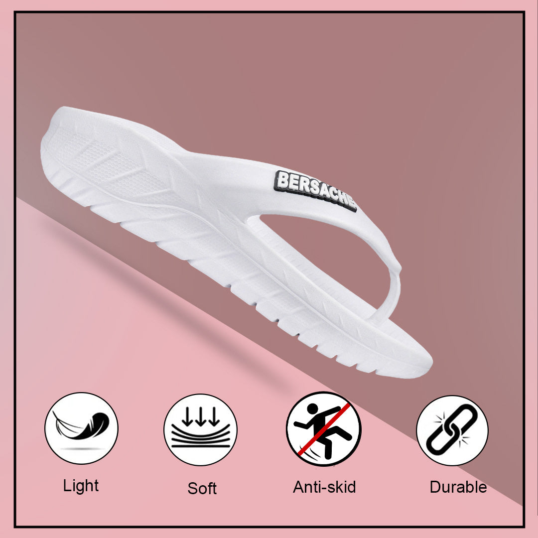 Bersache Extra Soft Classic Casual with  Regular wear with Ultra Soft & Flexibility Technology Slipper For Men's & Boy's-(6257-White)