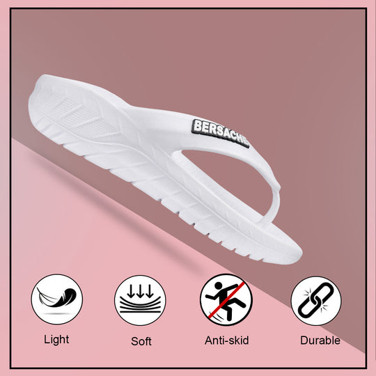 Bersache Extra Soft Classic Casual with  Regular wear with Ultra Soft & Flexibility Technology Slipper For Men's & Boy's-(6257-White)