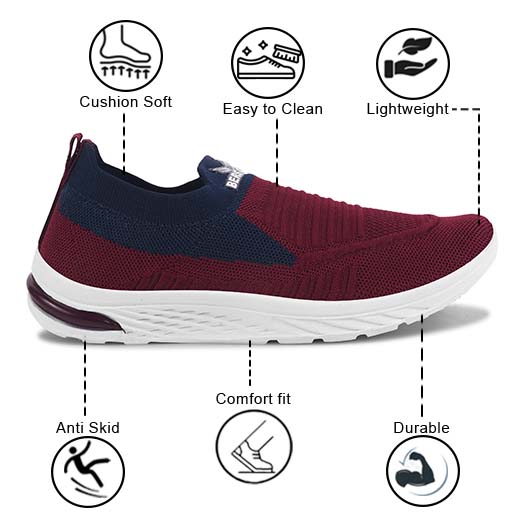 Bersache Sneaker, Loafers ,Casual With Extra Comfort Sneaker, For Women's & Girl's (8053 Maroon)