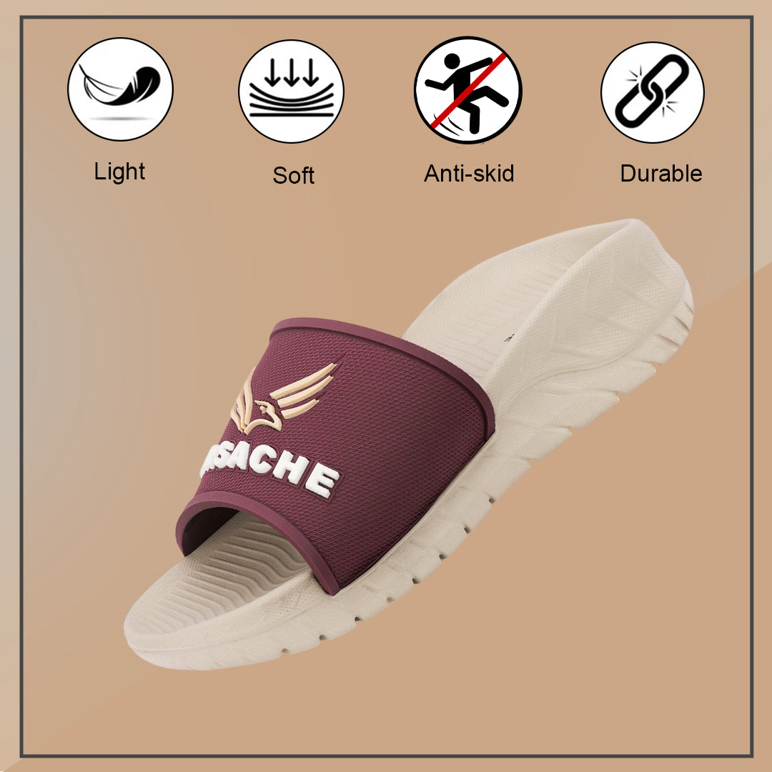 Bersache Extra Soft Classic Casual with  Regular wear with Ultra Soft & Flexibility Technology Slipper For Men's (beige)-6327.
