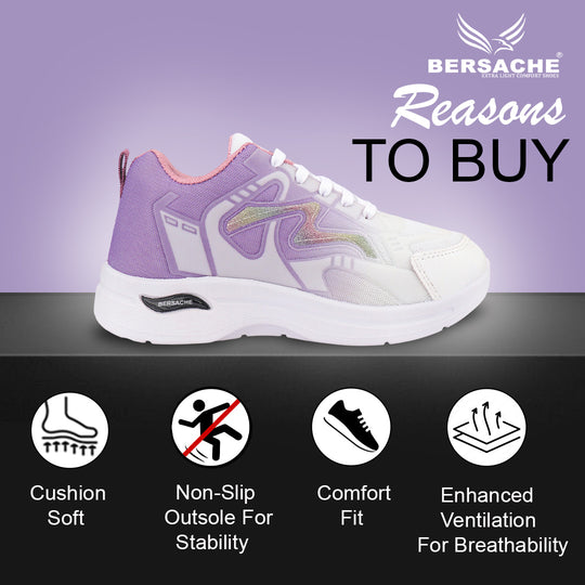 Bersache Sneaker, Loafers ,Casual with Extra comfort Sneaker Colour Changing shoes for Women (Purple-8063)