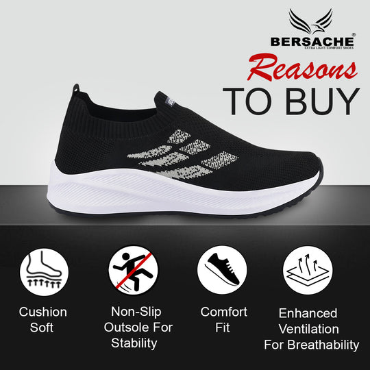 Bersache Premium Sports,Gym, Trending Stylish Running Shoes For Men (8109-Black)